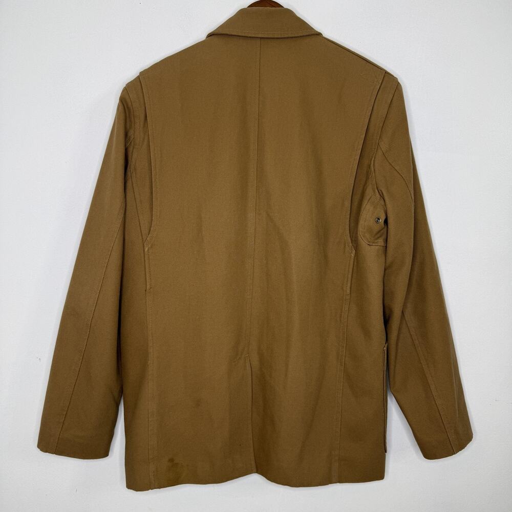 Duluth Trading Blazer Mens LT Brown Canvas Lined Workwear Sport Coat Jacket - Picture 6 of 8